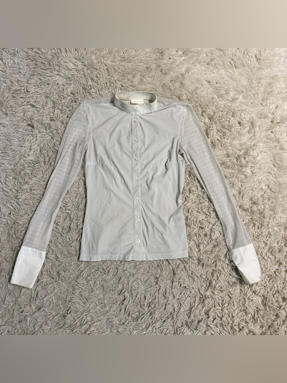 Women’s XXS White Cavalleria Toscana Long Sleeve Horseback Riding Show Shirt